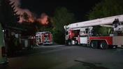 Пожарные машины прибыли во вызову на студию "Казахфильм"